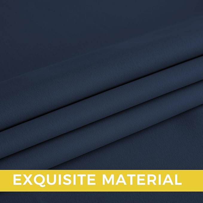NICETOWN Room Darkening Draperies Curtains Panels, 2 Panels Navy Blue W52 x L63