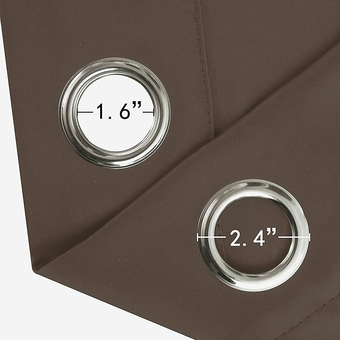 LEMOMO Blackout Curtains 66 x 95 inch/Chocolate Brown Curtains Set of 2 Panels/Thermal Insulated Room Darkening Bedroom Curtains