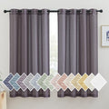 NICETOWN Linen Curtains for Bedroom, Grommet Semi Sheer Privacy with Light Filtering Curtains & Drapes Window Treatment for Bedroom Girls, Purple Brown, W52 x L63, 1 Pair
