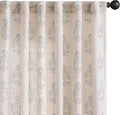 jinchan Linen Floral Curtains for Living Room 96 Inch Length Gray Flower Cottage Core Farmhouse Curtains Rod Pocket Back Tab Boho Semi Sheer Window Drapes Bedroom Set 2 Panels Grey on Beige