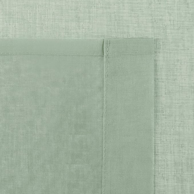 DWCN Bean Green Sheer Curtains Semi Transparent Voile Rod Pocket Curtains for Bedroom and Living Room, 42 x 84 inches Long, Set of 2 Panels