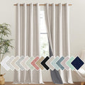 NICETOWN Brich Vintage Open Linen Weave Flax Thermal Curtains, 100% Blackout Curtains 102" Long for Dining Room, Soundproof Window Treatment Drapes for Hall Room, 52" Wide Per Panel, Set of 2