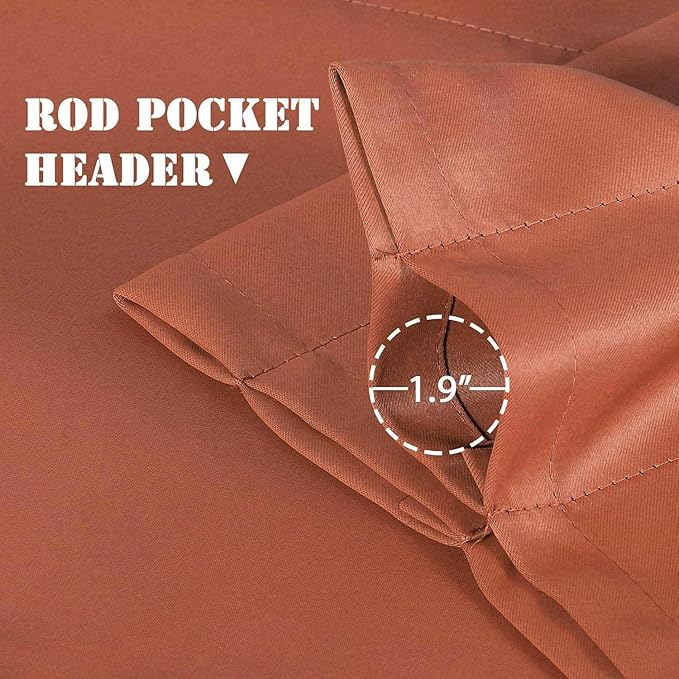 H.VERSAILTEX Blackout Valances for Windows,Kitchen Window Valance Curtains for Living Room/Bedroom/Bathroom Privacy Decorative Rod Pocket ，2 Panels，52" W x 18" L, Orange