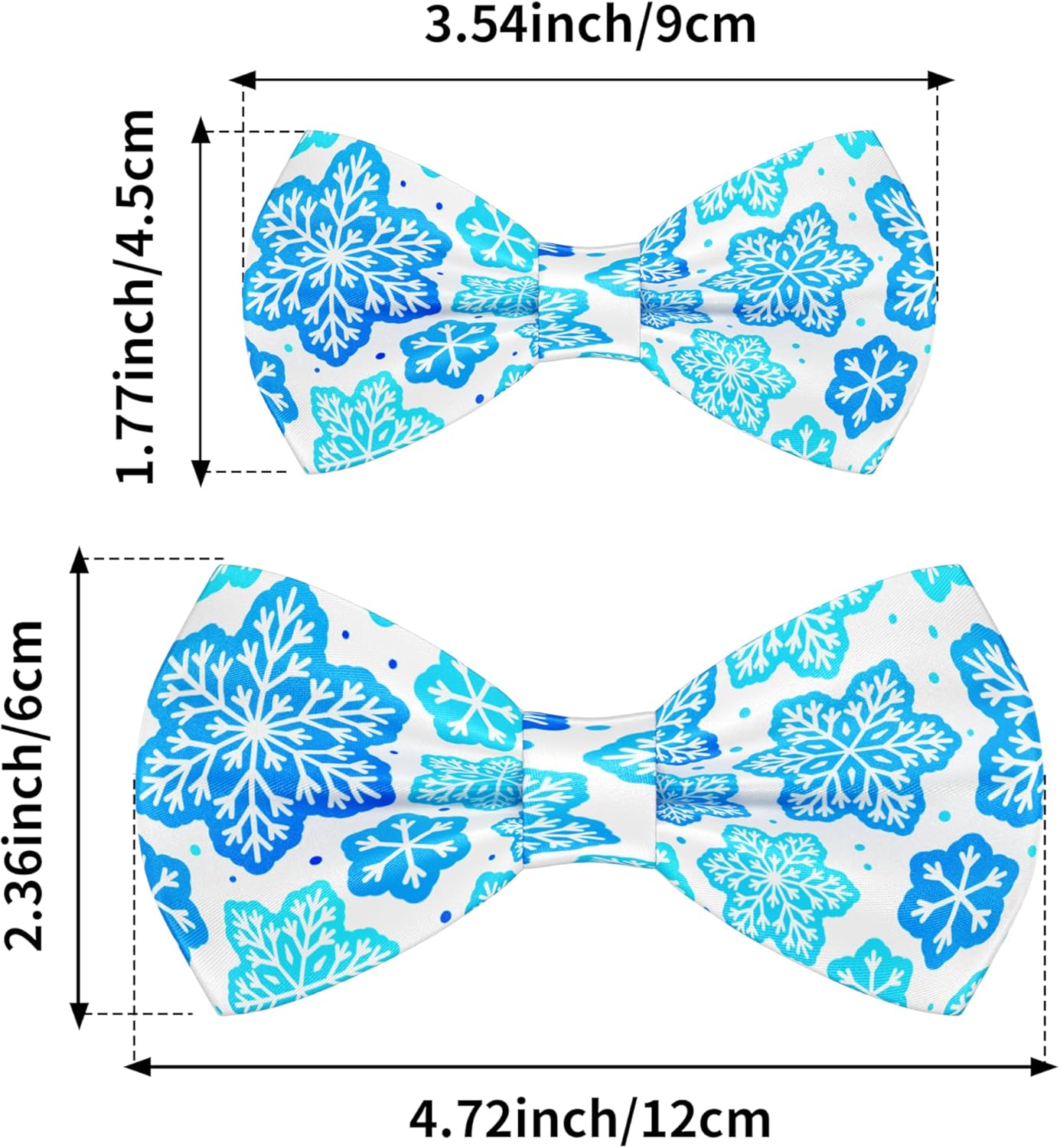 PET SHOW 10 Pack Winter Big Dog Bow Ties for Large Medium Dogs Sliding Collar Attachments Snowflake Bowties Snowman Bowknots Holiday Party Pet Grooming Accessories(Large)