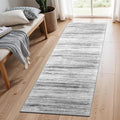 2x7 Washable Runner Rugs for Hallway: Easy-to-Clean Abstract Runners for Entryway Bedroom - Stain and Water Resistant Rugs with Non-Slip Backing - Soft Low-Pile Grey