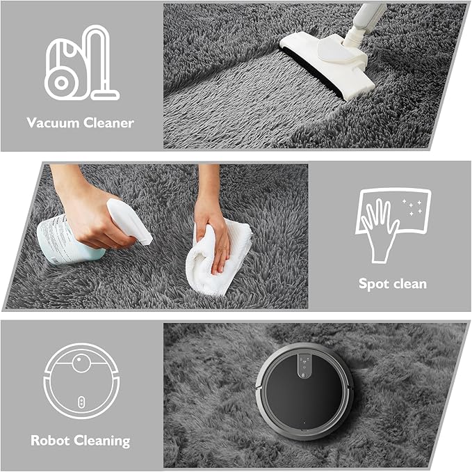 yulidayang Fluffy Round Area Rugs for Bedroom,3Ft Shag Circle Area Rugs for Living Room,Non Slip Fuzzy Plush Rug for Kids Room Boys Girls Room and Dorm,Deep Grey