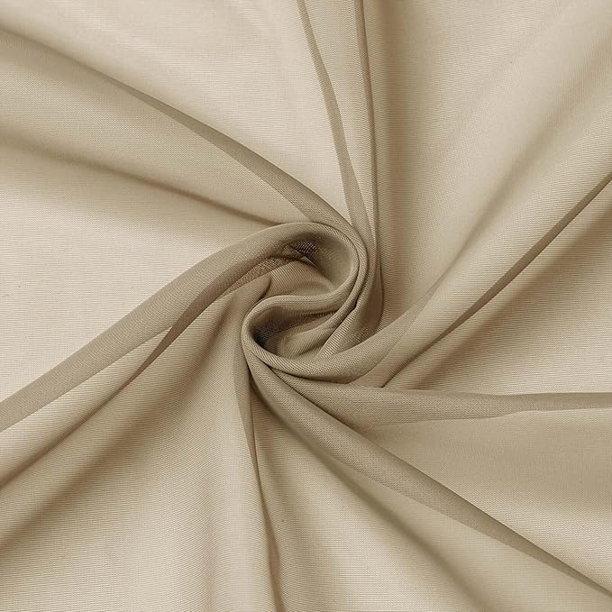 Taupe Valances for Windows, Taupe Sheer Curtains 14 Inch Length 2 Pack Kitchen Drapes, Modern Solid Mini Small Window Curtains for Cafe Bathroom Basement, Each 42" Wx14 L Inches