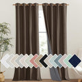 NICETOWN Coffee Vintage Linen 100% Blackout Curtains for Living Room, Thermal Insulated Curtains 120" Long, Noise Reducing Window Treatment Drapes for Hall Room, 52" Wide Per Panel, Set of 2