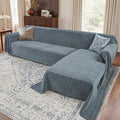 Sectional Couch Covers, 2 Pieces Washable L Shaped Couch Covers Sofa Blanket for Dogs Pet Friendly Sectional Sofa Slipcovers Furniture Covers,71"x 102"+ 71"x 110",(Large,Dusty Blue)