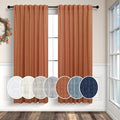 Pitalk 63 Inch Curtains for Living Room Dining Room Linen Sheer Colorful Hippie MCM Boho Abstract Mid Century Modern Curtains for Bedroom 2 Panels Terra cotta Rust Colored Fall Decor 52x63 Inches Long