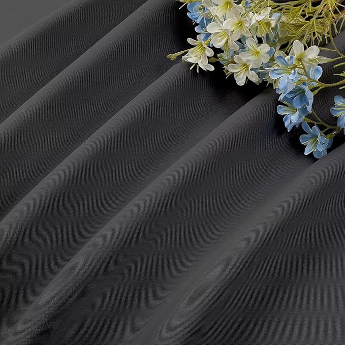 Joydeco Blackout Curtains 72 Inch Length 2 Panels Set, Thermal Insulated Long Curtains& Drapes 2 Burg, Room Darkening Grommet Drapes for Living Room Bedroom Window (Dark Grey, W52 x L72 Inch)