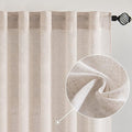 MIULEE Natural White Linen Curtains 92 Inch Length 2 Panels for Bedroom Living Room, Soft Thick Linen Textured Window Drapes Semi Sheer Light Filtering Back Tab Rod Pocket Burlap Look Decor