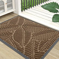 Colorxy Waterproof Doormat, Sturdy Natural Rubber Front Indoor Mat, Non Slip Low Profile Outdoor Door Mat, Stain and Fade Resistant Floor Mats, Easy Clean Patio Entry Mat, 71''x23'', Light Brown