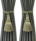 Fenghuangwu 2 Pack Curtain Tie Backs Rope Tassels for Curtains Drape tiebacks Handmade Outdoor Home and Outdoor Decorative (Mix Green, 2p)