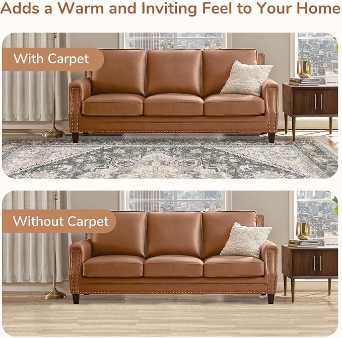OPPODREAM Soft Area Rugs 9x12 Living Room, Washable Rugs 9x12 with Non Slip Backing, Faux Cashmere Low-Pile 9 x 12 Carpet, Greenish Grey