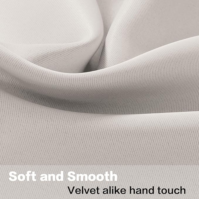 H.VERSAILTEX 4 Panels Blackout Curtain Valances for Kitchen Windows/Living Room/Bathroom Privacy Protection Rod Pocket Decoration Scalloped Window Valance Curtains, 52" W x 18" L, Stone