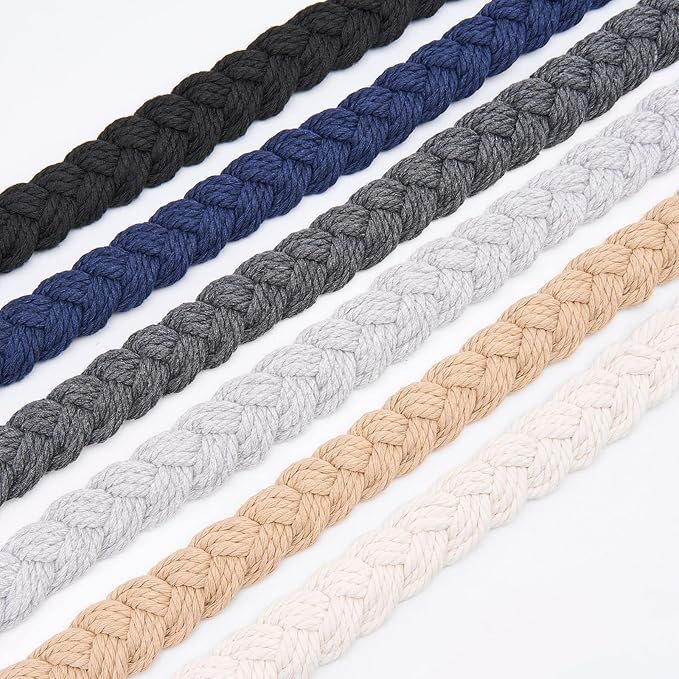 NICEEC 4 Pack Natural Cotton Rope Curtain Tiebacks Elegant Boho Style Decorative Drape Tie Backs Soft Hand-Woven Rope Curtain Holdbacks with Metal Hook for Home & Office Drapery (Khaki)