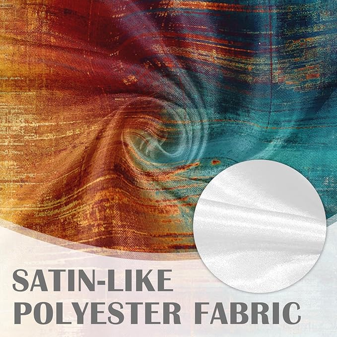 Emvency 4 Pack Valances Window Treatments, Blue and Orange Vintage Abstract Messy Rust Painting Blackout Drapes Adjustable Curtain Valances 52x18 Inch for Windows Living Room Kitchen