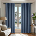 Deconovo Blackout Curtains, Thermal Insulated, W52 x L95 2 Panels, Back Tab, Machine Washable, Room-Darkening Drapes for Bedroom/Living Room Stone Blue