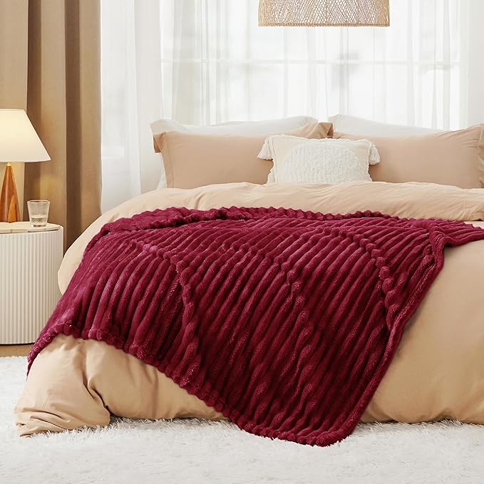 Bedsure GentleSoft Red Blanket for Couch - Cozy Soft Blankets for Women, Cute Small Throws for Girls, 50x60 Inches