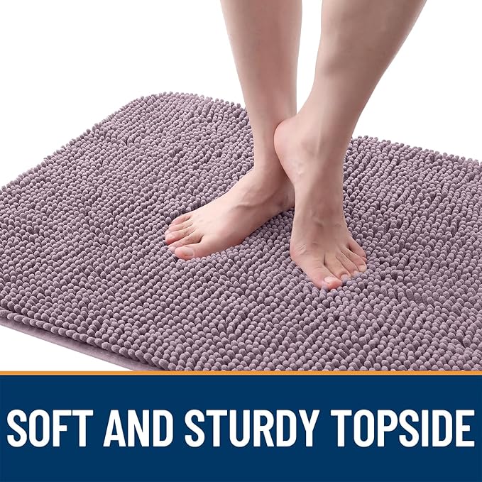 OLANLY Dog Door Mat for Muddy Paws 70x24, Absorbs Moisture and Dirt, Absorbent Non-Slip Washable Doormat, Quick Dry Chenille Mud Mat for Dogs, Entry Indoor Entryway Carpet for Inside Floor, Deep Plum