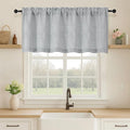 OVZME Grey Valance for Windows, Light Filtering Faux Linen Textured Small Kitchen Valances for Windows, Dual Rod Pocket Farmhouse Short Curtain for Bathroom Basement, 60Wx22L inch, 1 Piece