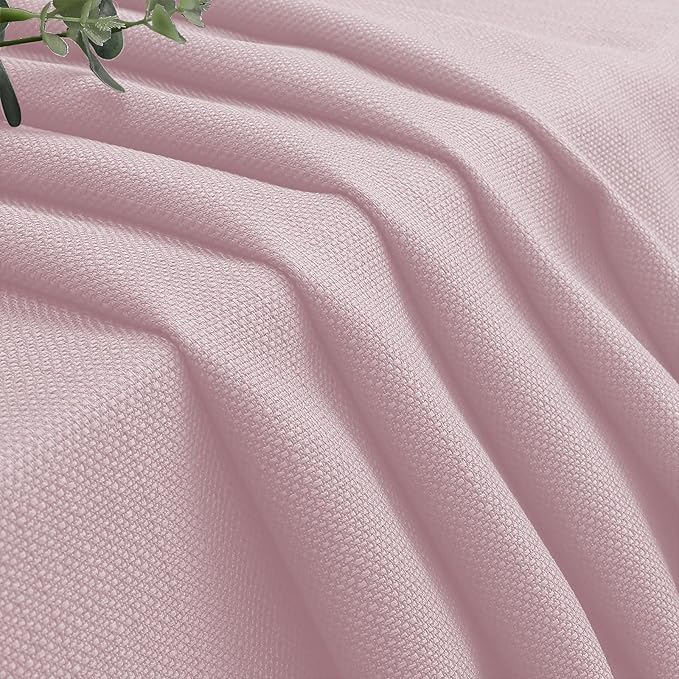 Chyhomenyc Blush Pink Valance for Windows, Light Filtering Faux Linen Textured Small Window Kitchen Curtain, Rod Pocket Short Valance for Bathroom Laundry Basement, 60Wx14L inch, 1 Piece