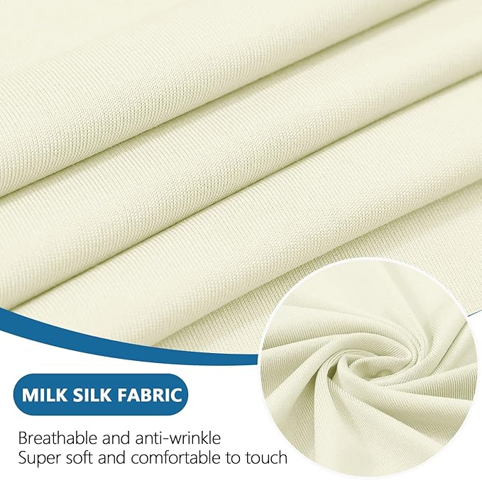 hyha Milk Silk Couch Cushion Covers, Soft Magic Sofa Covers Washable for 2 Cushion Couch, Stretch Sectional Outdoor Cushion Covers for Patio Furniture with Elastic Bottom(2 Packs, Cream)