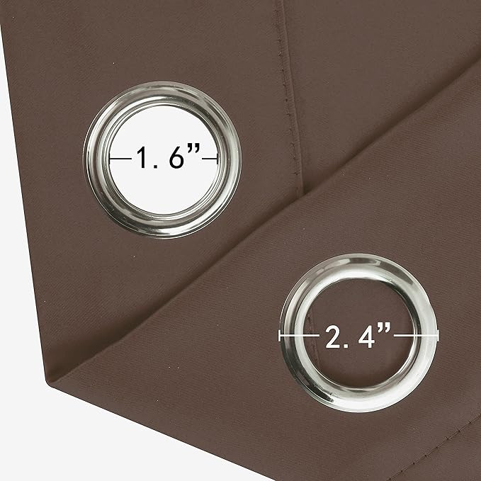 LEMOMO Chocolate Brown Thermal Blackout Curtains/52 x 84 Inch/Set of 2 Panels Room Darkening Curtains for Bedroom