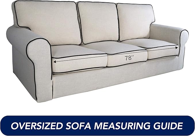 PureFit Super Stretch Oversized Sofa Slipcover – Spandex Non Slip Soft Couch Sofa Cover, Washable Furniture Protector with Non Skid Foam and Elastic Bottom for Kids（Oversized Sofa, Peacock Blue）