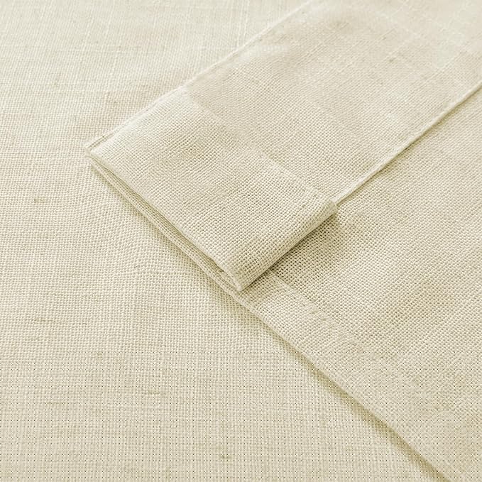 Joydeco Linen Curtains 90 Inch Length 2 Panel Sets,Light Filtering Curtains for Bedroom 52 Inch Wide Living Room Drapes with Back Tabs & Rod Pockets (W52 x L90 Inch, Linen)