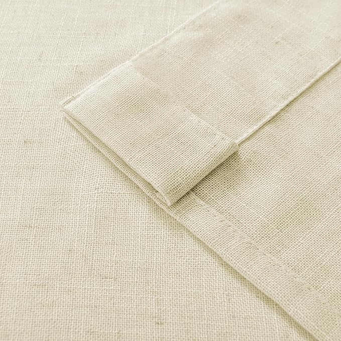 Joydeco Linen Curtains 96 Inch Length 2 Panel Sets,Light Filtering Curtains for Bedroom 37 Inch Wide Living Room Drapes with Back Tabs & Rod Pockets (W37 x L96 Inch, Linen)