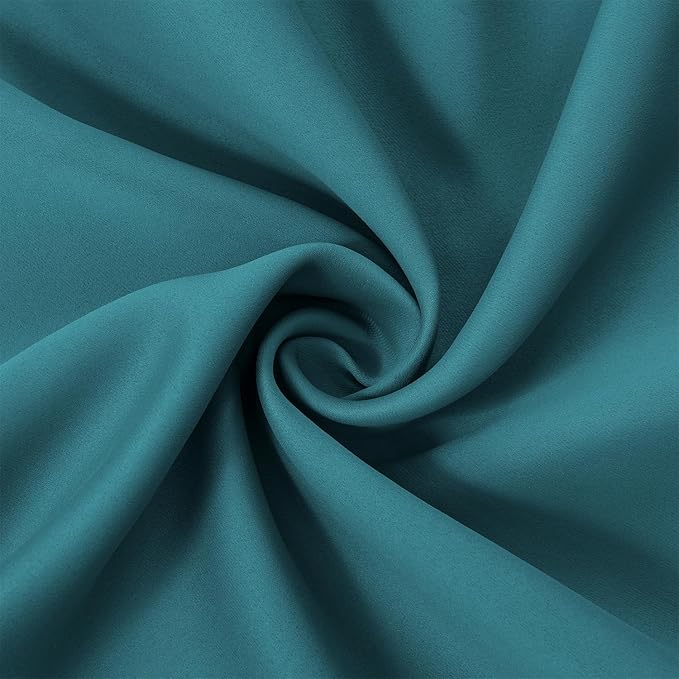 LEMOMO Blackout Curtains 66 x 84 inch/Sea Teal Curtains Set of 2 Panels/Thermal Insulated Room Darkening Bedroom Curtains