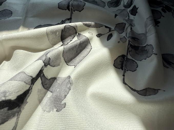 Watercolor Grey Leaves Window Valance for Bedroom Living Room, Gray Leaf Curtains Valanes for Windows, 3" Rod Pocket Window Treatment for Home Decorations, 18 x 54 Inch, 1 Panel