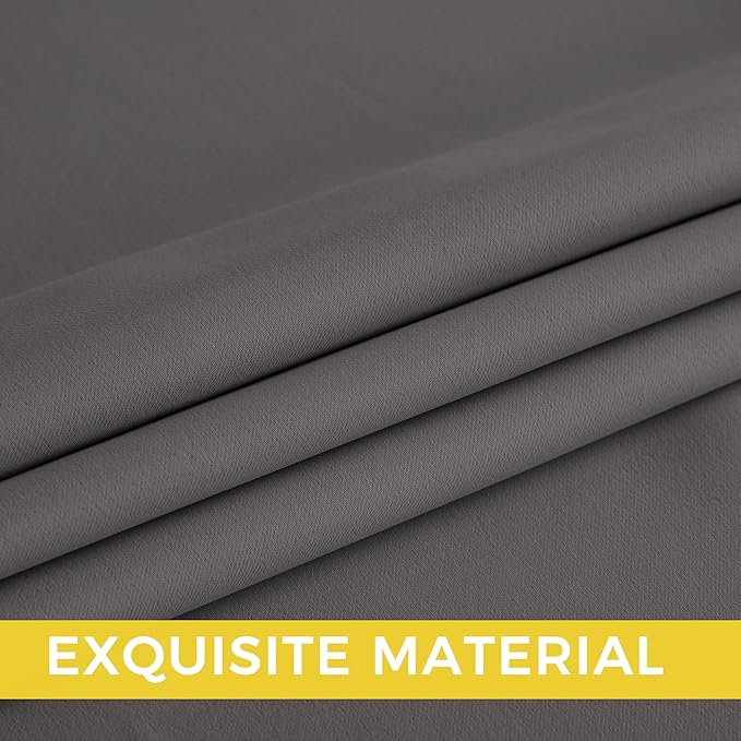 NICETOWN Room Darkening Draperies Curtains Panels, 2 Panels Grey W52 x L96