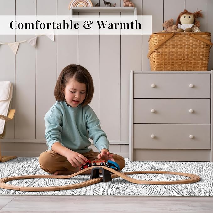 Moroccan 2'6"x8' Kitchen Runner Rug- Washable Rugs for Living Room Non Slip Floor Carpet Rubber Backing Hallway Rug with Low Pile Bedroom Mat 2'6"x8' Gray