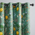 Topfinel Sage Green Blackout Valance Curtains 18 Inch Length Farmhouse Rustic Hummingbird Lemon Printed Grommet Home Fashion Valance for Kitchen Bathroom, Energy Saving Grommet Half Window Set of 2