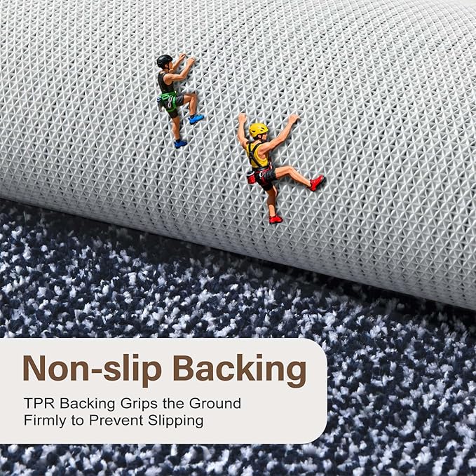 36x24 Large Bathroom Rugs Washable Non Slip, Dark Blue Bath Mat for Bathroom Floor Tub, Soft Absorbent Quick Dry Mats for Shower, Bathtub,Home Decor
