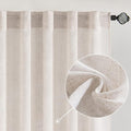 MIULEE White Linen Curtains 84 Inch Length 2 Panels for Bedroom Living Room, Soft Thick Linen Textured Natural Window Drapes Semi Sheer Light Filtering Back Tab Rod Pocket Burlap Look Decor