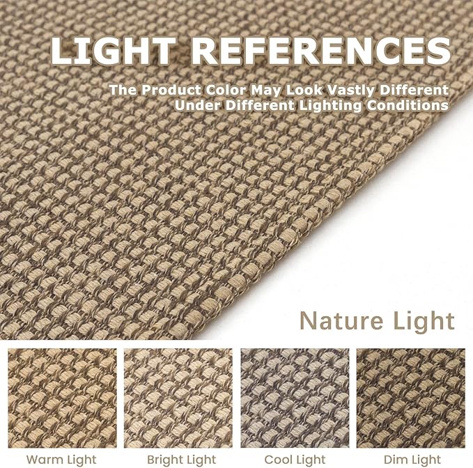 KOZYFLY Washable Area Rug 5x7 ft Rubber Backed Non Slip Rugs for Living Room Braided Cotton Bedroom Rug Woven Office Rugs Indoor Floor Carpets for Dining Bedroom Living Room, Tan/Orange/Brown