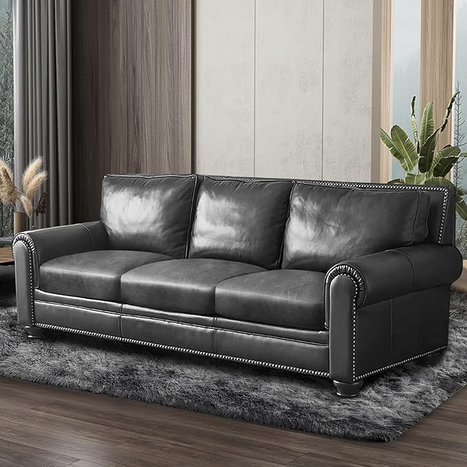Leather Look Couch Cushion Covers Sofa Seat Slipcovers Sets Couches Furniture Protector for Sectional Armchair Loveseat Pets Kids Stretch Spandex Fabric (3 Cushion XL Sofa, Light Grey)