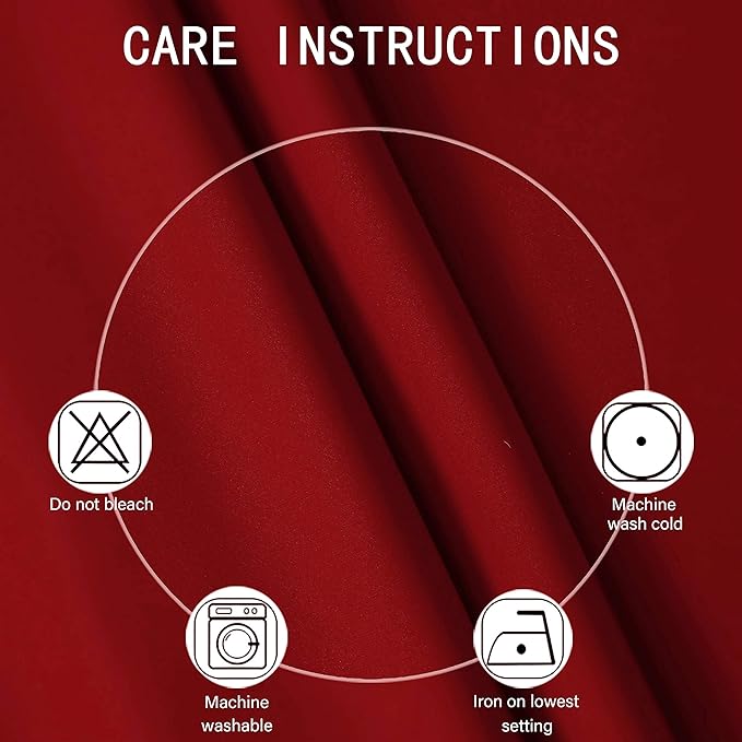 LEMOMO Red Thermal Blackout Curtains/42 x 72 Inch/Set of 2 Panels Room Darkening Curtains for Bedroom