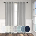 Gray Curtains 38 Inch Wide for Bedroom 2 Panel Set Back Tab Rod Pocket Semi Privacy Cotton Textured Light Filtering Linen Sheer Light Grey Curtain for Living Room Door Modern Farmhouse Decor 38W x 84L
