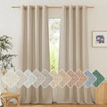 NICETOWN Linen Angora Curtains for Living Room, Grommet Privacy Assured Semi Sheer with Light Filtering Thick Flax Linen Drapes for Bedroom Porch/Patio, W55 x L108, 2 Panels