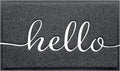 CozyBounty Door Mat Hello Mats Outdoor Indoor Non-Slip Doormat for Entryway Low-Profile Floor Mat for Yard, Garage, High Traffic Areas (36"x24", Black)