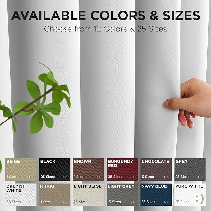 Joydeco Blackout Patio Sliding Door Curtains 96 Inches Long, Grommet Privacy Room Divider Curtains, Extra Wide Thermal Blackout Drapes for Bedroom Living Room (Greyish White, 60Wx96L, 1 Panel)