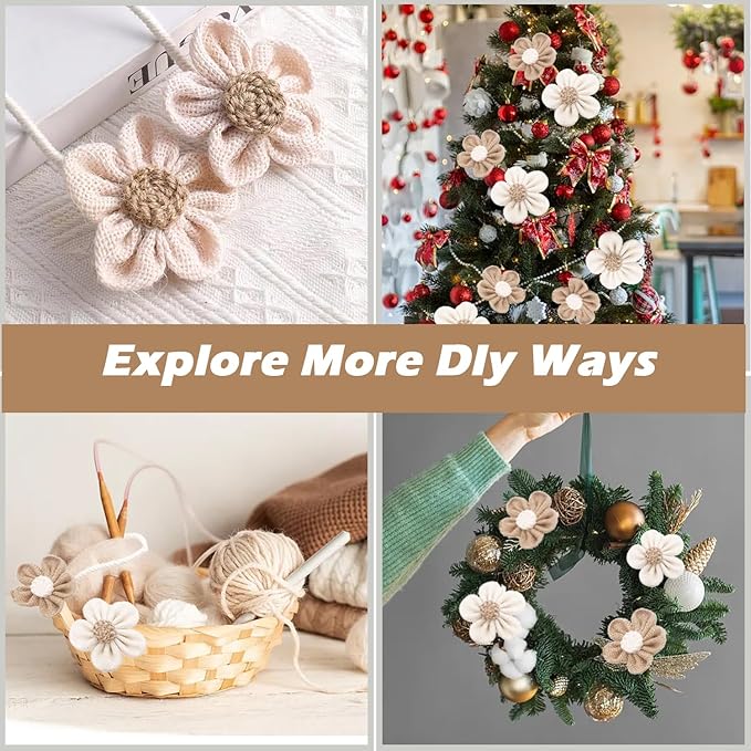SRG Rope Curtain Tiebacks 2 Pack | Sunflower Curtain Tieback Boho | Simple Elegant DIY Curtain Holdbacks | Accessories Wall Decoration for Home Office（Cream）