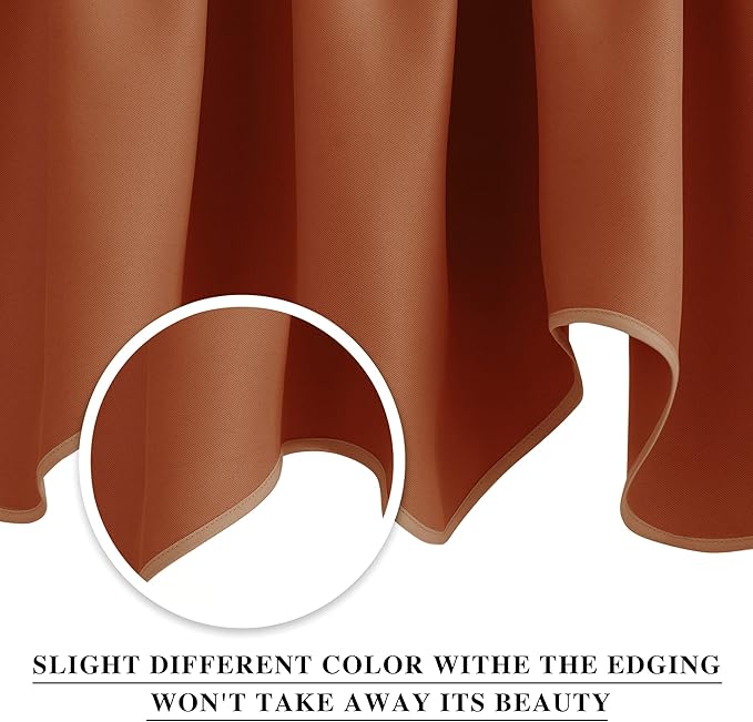 NICETOWN Farmhouse Valance for Kitchen Window - 42 inches by 18 inches Thermal Insulated Scalloped Rod Pocket Kitchen Curtain Tiers Drapery Panel for Home Decor, Burnt Orange, 1 Panel