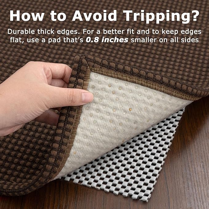 KOZYFLY Extra Long Runners for Hallways 3x16 ft Washable Kitchen Runner Non Slip Rubber Backed Hallway Rug Cotton Entryway Runner Rug Floor Carpet for Indoor Hall, Kitchen, Stair, Reddish Brown/Coffee