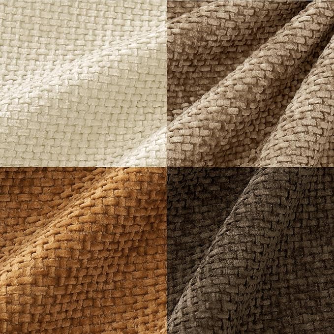 MIULEE Pack of 4 Brown Couch Throw Pillow Covers 20x20 Inch Soft Decorative Chenille Pillows Farmhouse Accent Cushions for Boho Home Decor Spring Sofa Bedroom Living Room